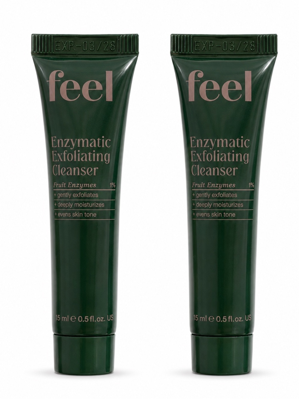 FEEL BEAUTY Enzymatic Exfoliating Cleanser Mini 15ml X 2 BRAND NEW/SEALED